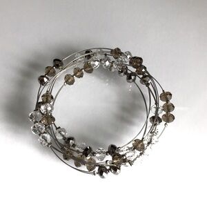 Multi Wire Station Crystal Bead Bangle Bracelets To Combine To Make One Bracelet